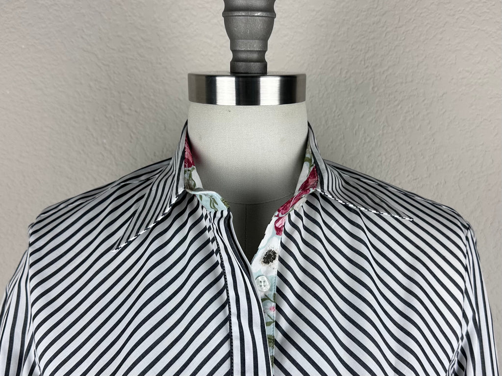 CR RanchWear Apparel & Accessories CR Simply Stated Black and White Stripe with Floral Contrast