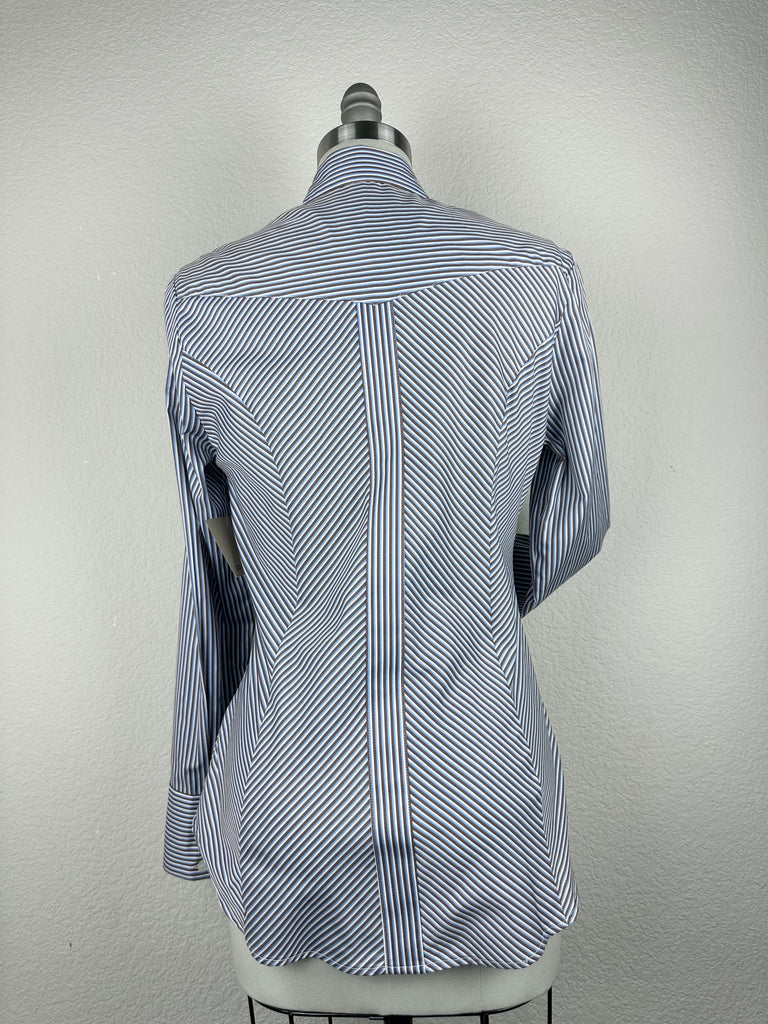 CR RanchWear Apparel & Accessories CR Simply Stated Blue, Brown and White Stripe Italian Cotton