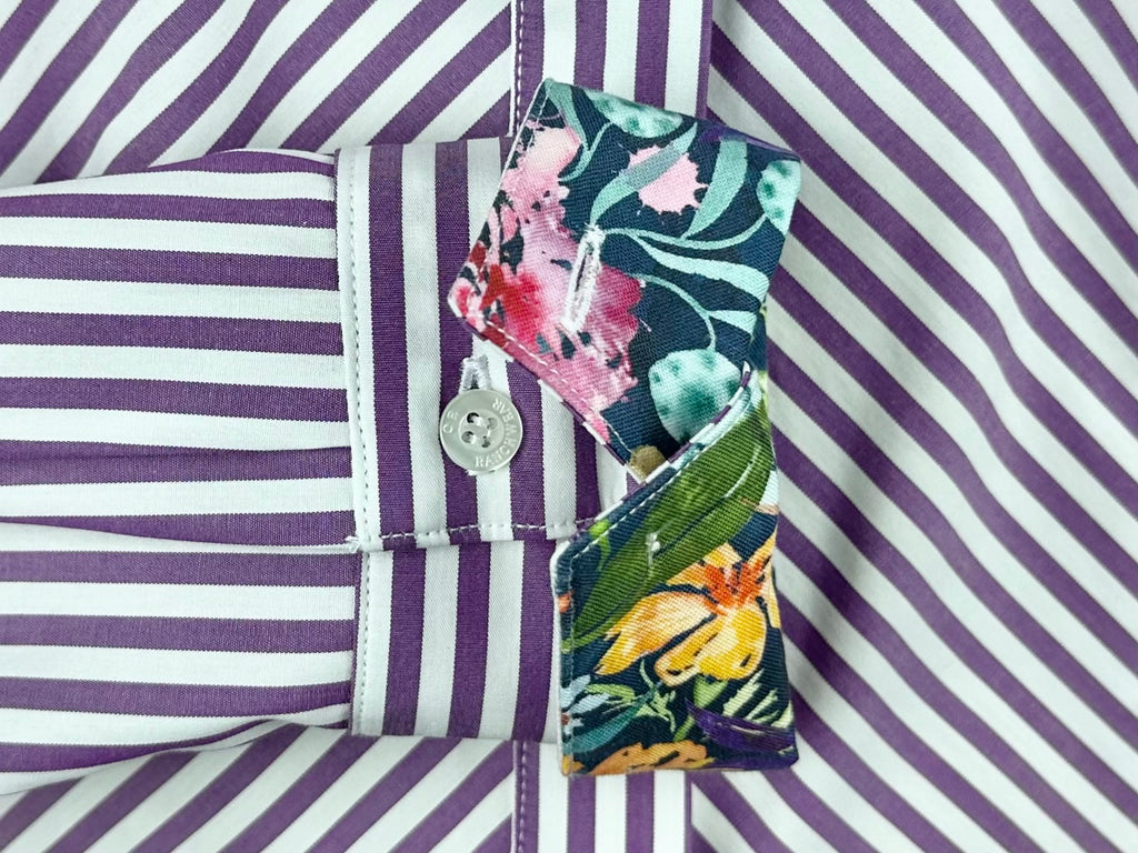 CR RanchWear Apparel & Accessories CR Simply Stated Purple and White Bengal with Floral Contrast