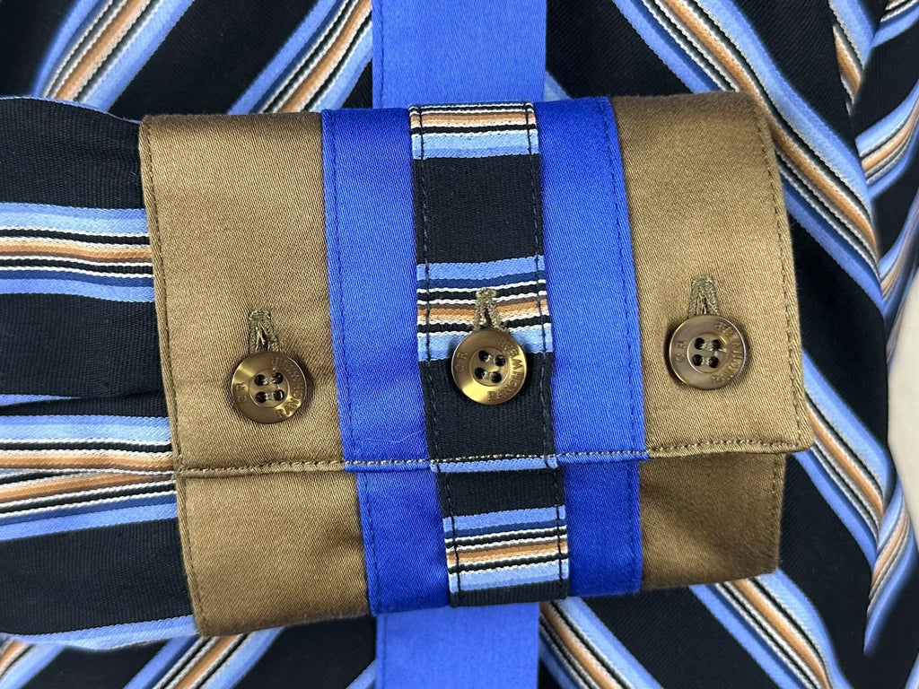 CR RanchWear Apparel & Accessories CR Statement Black, Blue and Bronze Stripes