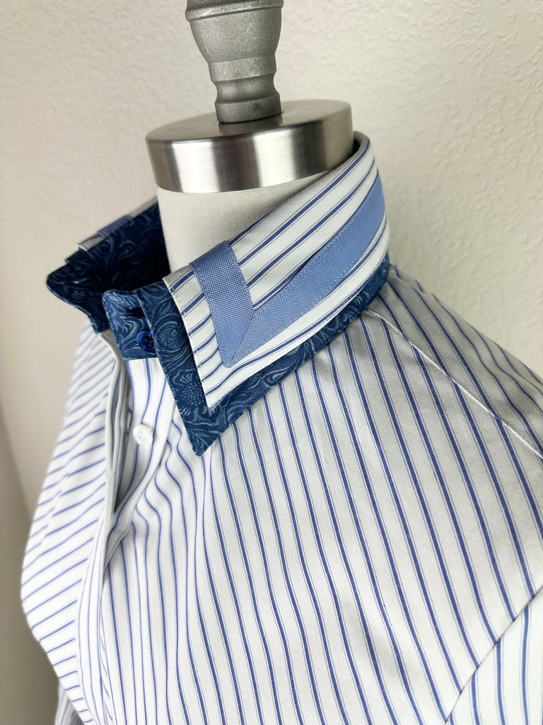 CR RanchWear Apparel & Accessories CR Statement Blue and White Pinstripe