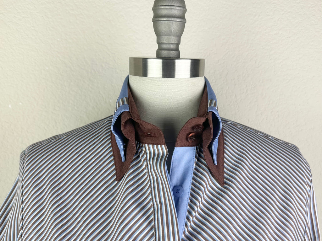 CR RanchWear Apparel & Accessories CR Statement Brown, White and Blue Italian Cotton