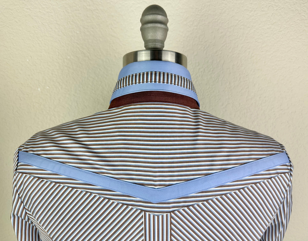 CR RanchWear Apparel & Accessories CR Statement Brown, White and Blue Italian Cotton