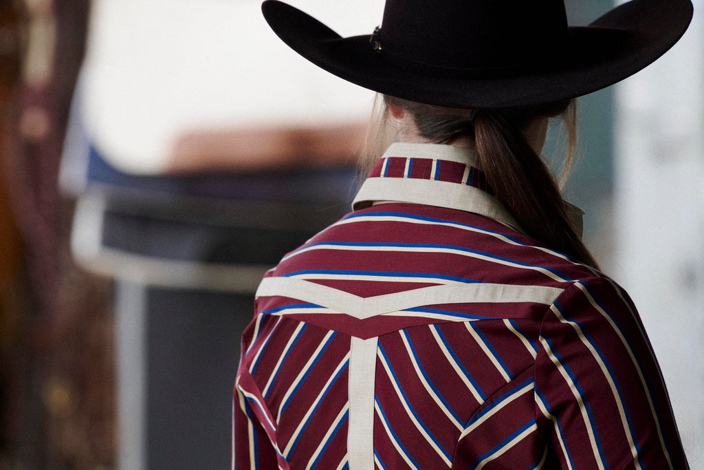 CR RanchWear Apparel & Accessories CR Statement Maroon, Navy and Champagne Stripe