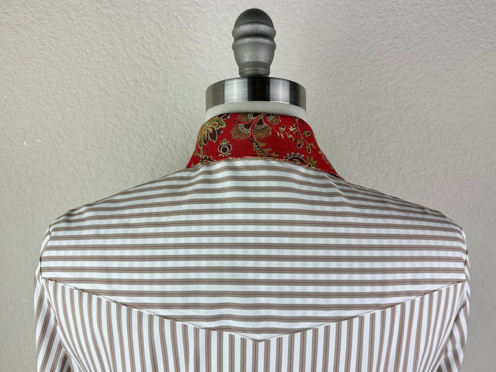 CR RanchWear Apparel & Accessories CR Tradition Tan, Red and White Stretch Bengal Stripe