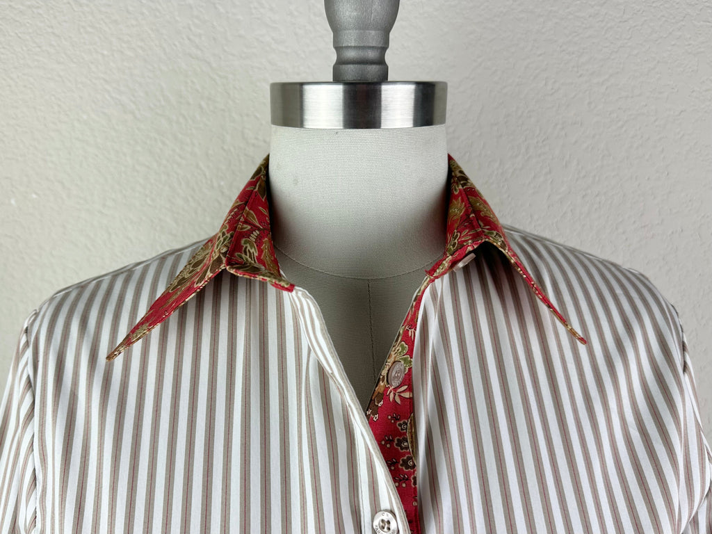 CR RanchWear Apparel & Accessories CR Tradition Tan, Red and White Stretch Bengal Stripe