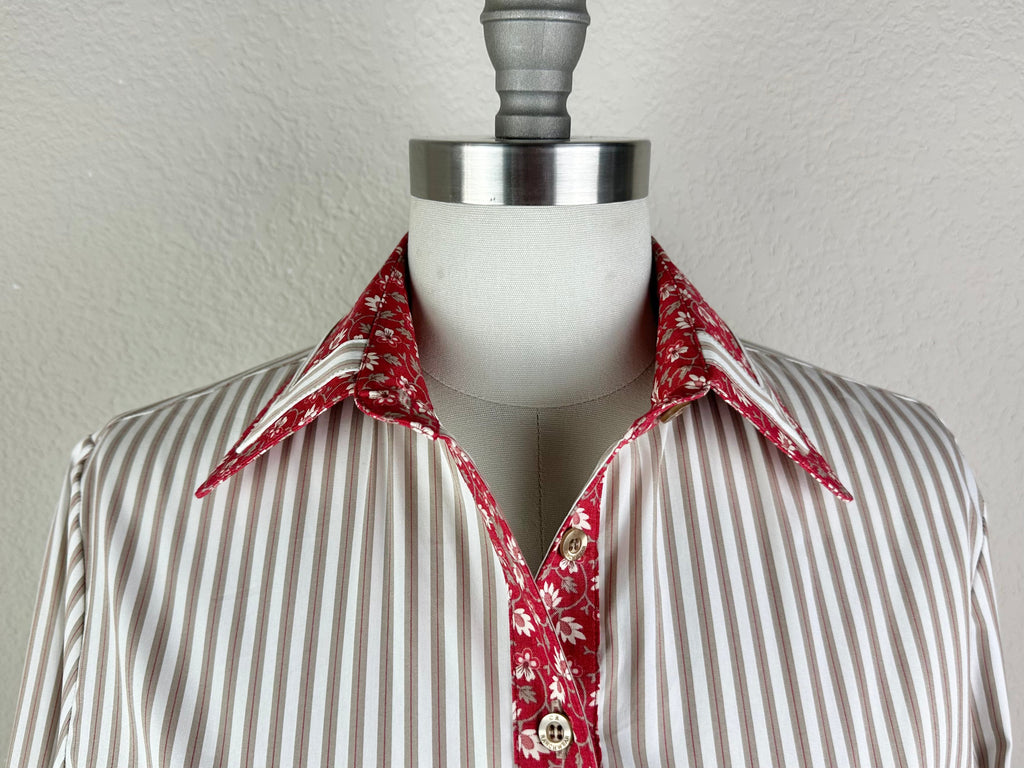 CR RanchWear Apparel & Accessories CR Tradition Tan, Red and White Stretch Bengal Stripe-Bold Stripe