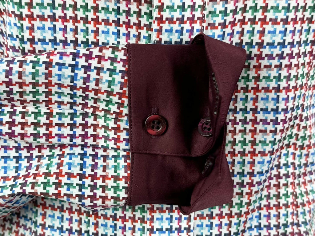 CR RanchWear Apparel & Accessories CR Western Pro Colorful Houndstooth Stretch Cotton Sateen