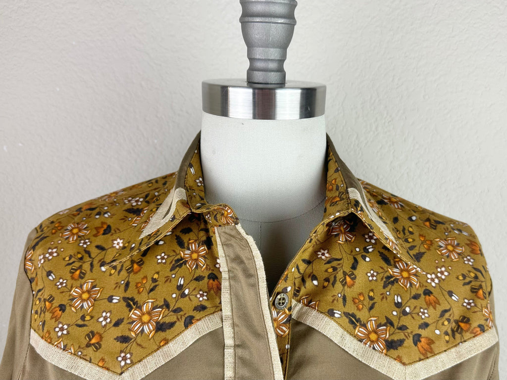 CR RanchWear Physical CR Ranch Pro Bronze Stretch Cotton Sateen with Floral Contrast