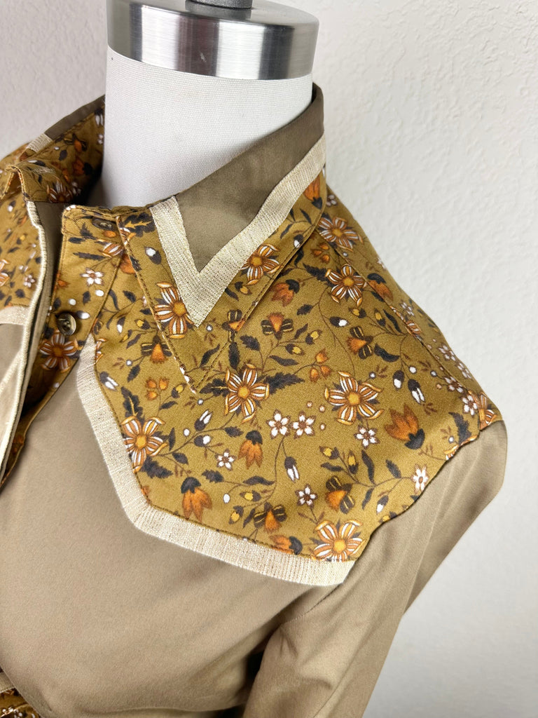 CR RanchWear Physical CR Ranch Pro Bronze Stretch Cotton Sateen with Floral Contrast