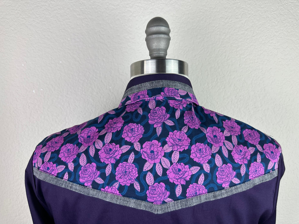CR RanchWear Physical CR Ranch Pro Eggplant Stretch Cotton Sateen with Floral