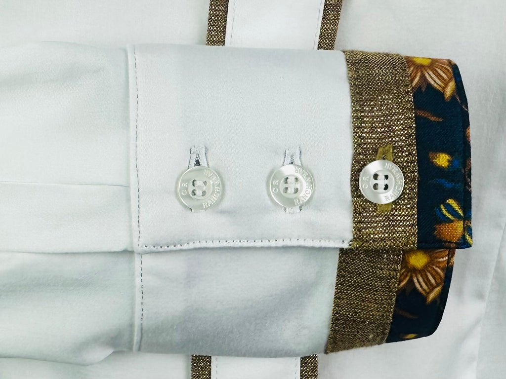 CR RanchWear Physical CR Ranch Pro White Stretch Cotton Sateen with Whiskey Floral