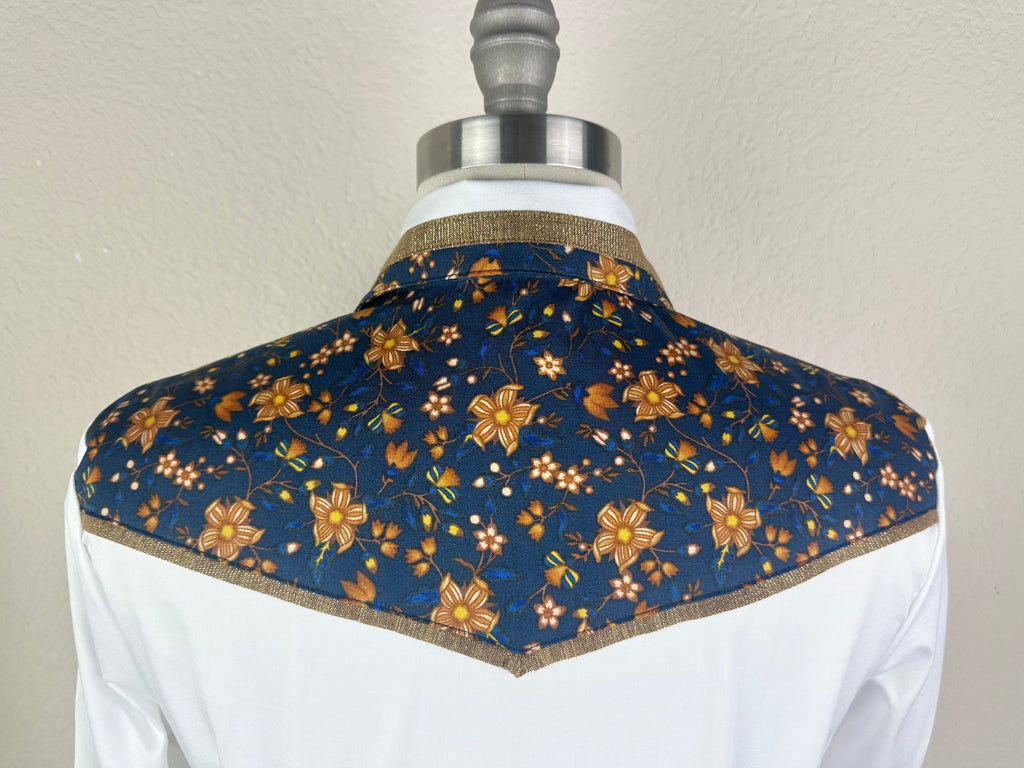 CR RanchWear Physical CR Ranch Pro White Stretch Cotton Sateen with Whiskey Floral