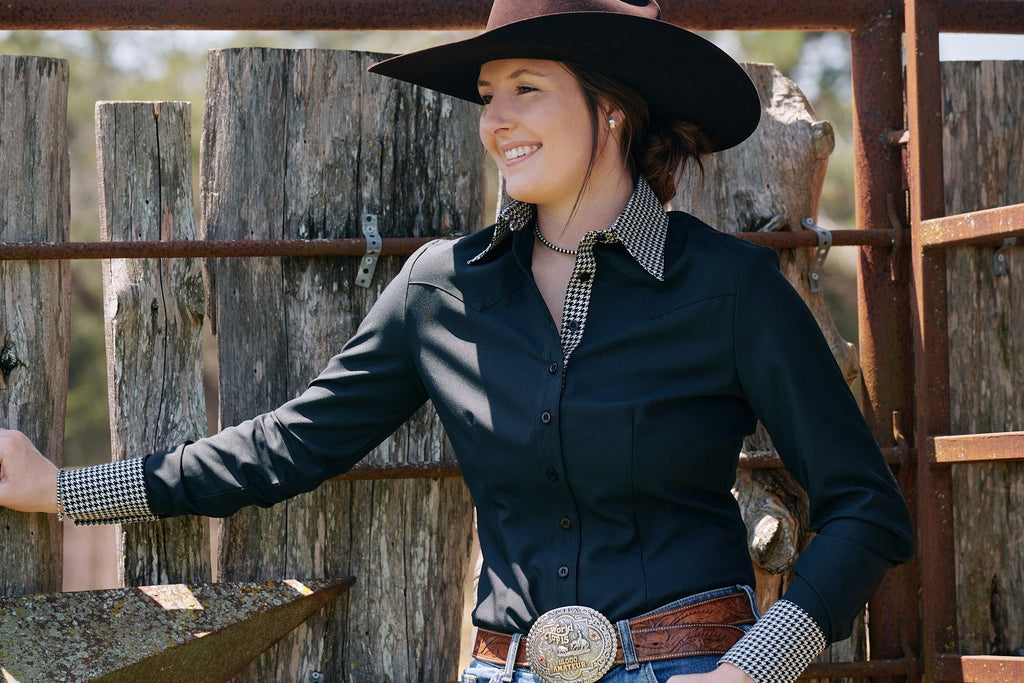 CR RanchWear Physical CR Sun Savvy Black with Black and White Houndstooth