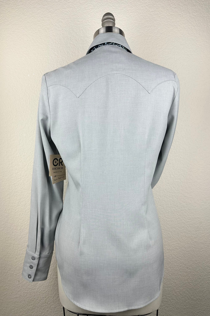 CR RanchWear Physical CR Sun Savvy Light Gray with Tropical Floral Batik- FINAL SALE