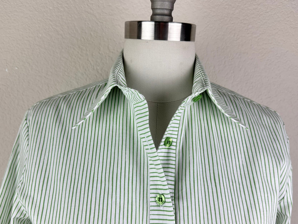 CR RanchWear Physical CR Tradition Botanic Green and White Pencil Stripe
