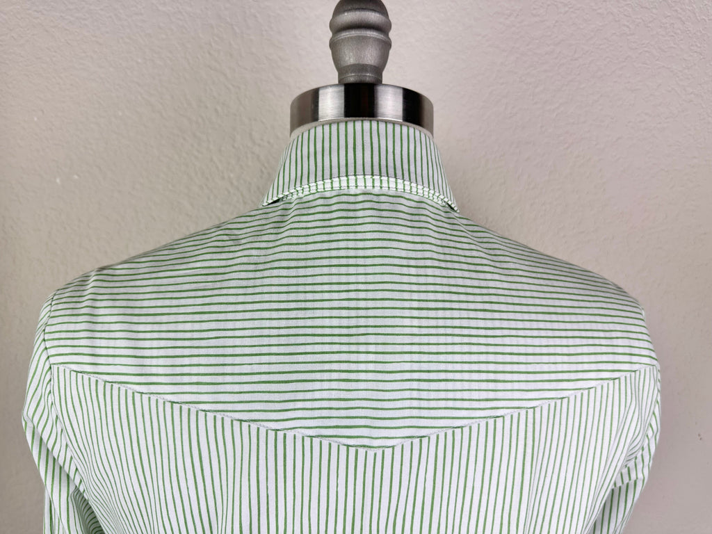 CR RanchWear Physical CR Tradition Botanic Green and White Pencil Stripe