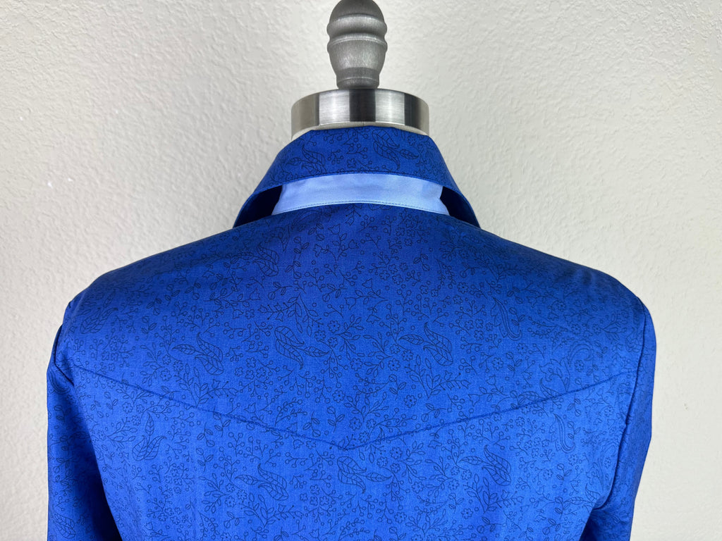 CR RanchWear Physical CR Tradition Royal Blue Fine Florals- FINAL SALE