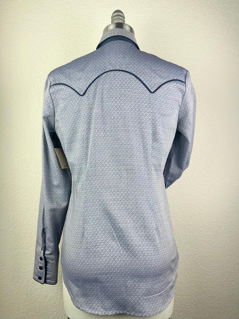 CR RanchWear Physical CR Western Blue Trellis Italian Cotton - FINAL SALE