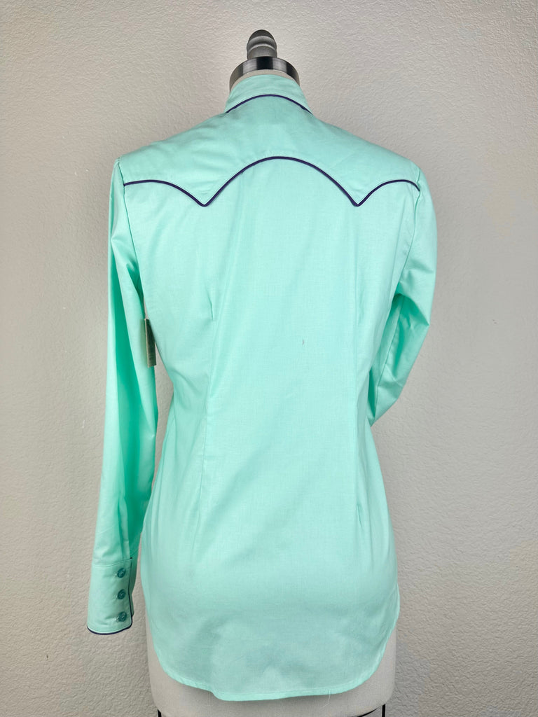 CR RanchWear Physical CR Western Pro Aruba Green Premium Cotton with Geo Diamond Contrast- FINAL SALE