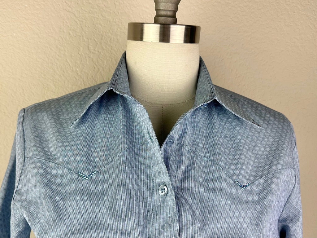 CR RanchWear Physical CR Western Pro Blue Dot Italian Cotton