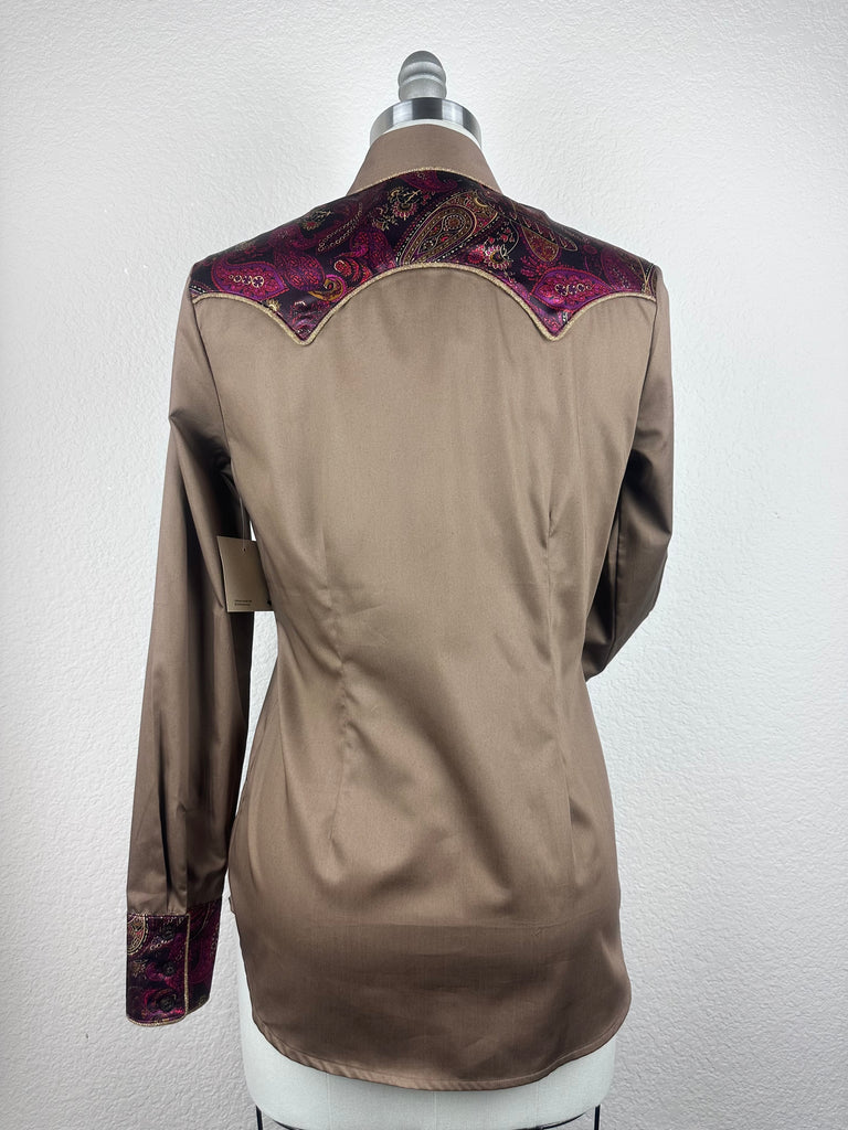 CR RanchWear Physical CR Western Pro Bronze Cotton Sateen with Silk Paisley Contrast- FINAL SALE