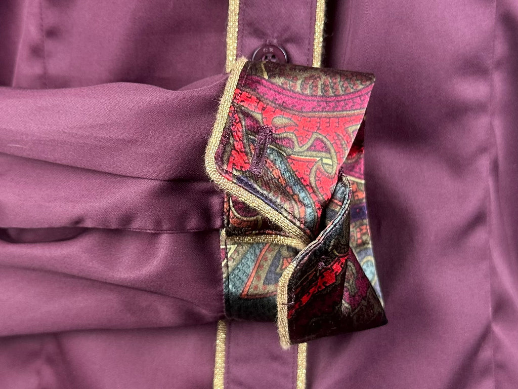 CR RanchWear Physical CR Western Pro Dark Wine Cotton Sateen with Silk Paisley Contrast- FINAL SALE