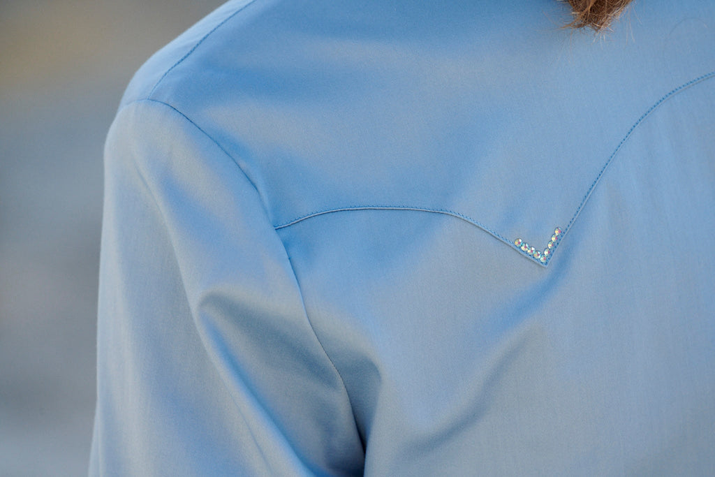 CR RanchWear Physical CR Western Pro Dusty Blue Stretch Cotton Sateen