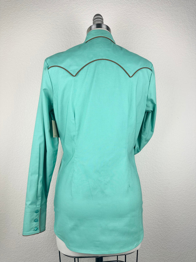 CR RanchWear Physical CR Western Pro Dusty Green Premium Cotton with Brown Floral Contrast- FINAL SALE