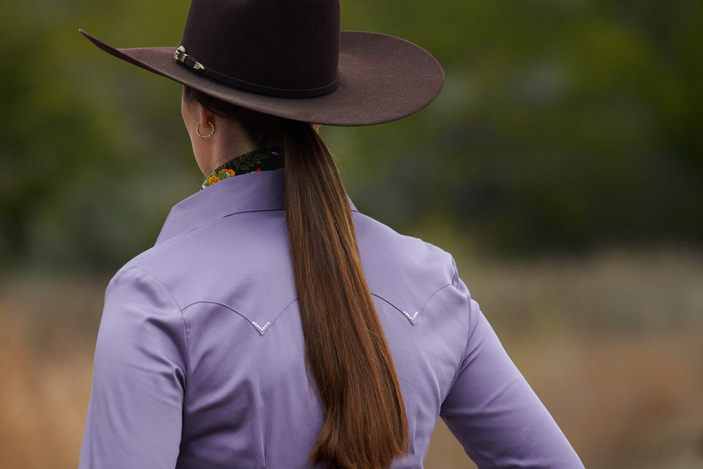 CR RanchWear Physical CR Western Pro Dusty Lilac Stretch Cotton Sateen