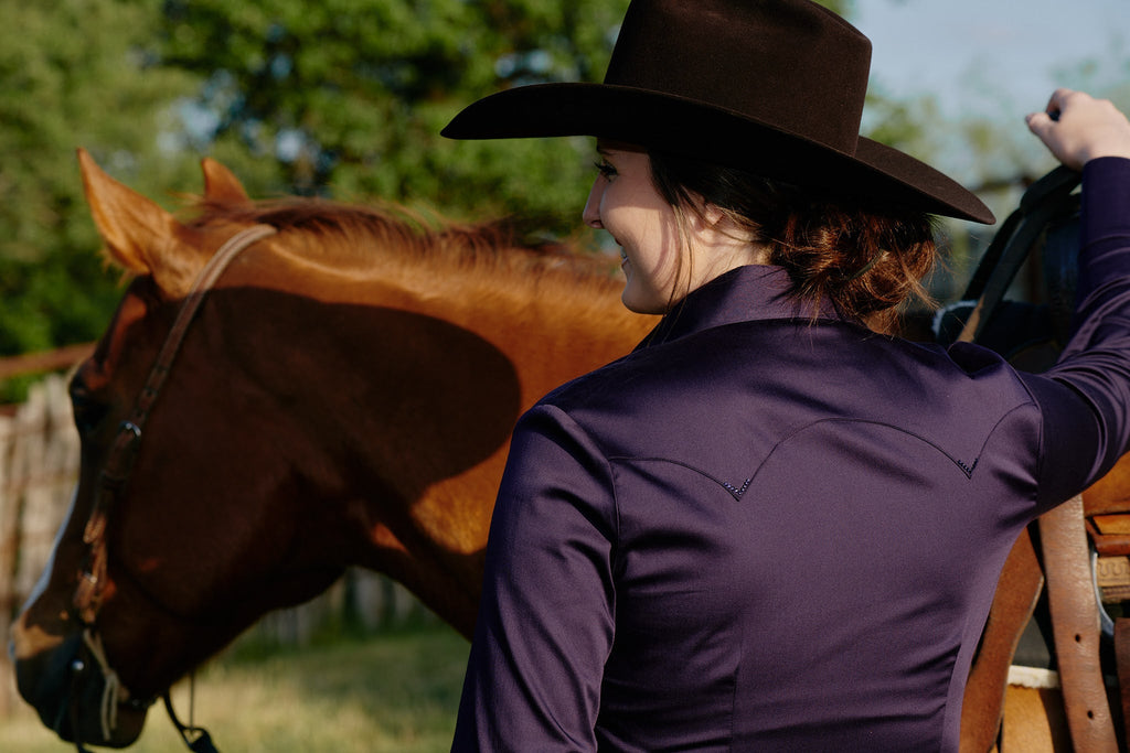 CR RanchWear Physical CR Western Pro Eggplant Stretch Cotton Sateen