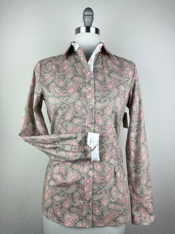 CR RanchWear Physical CR Western Pro Gray and Pink Floral Paisley- FINAL SALE
