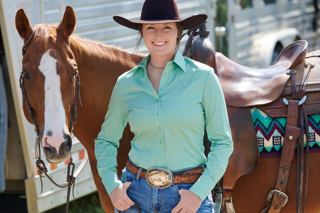 CR RanchWear Physical CR Western Pro Mint Stretch Cotton Sateen