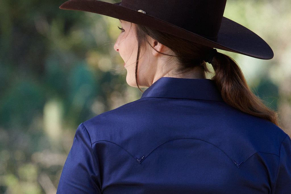 CR RanchWear Physical CR Western Pro Navy Stretch Cotton Sateen