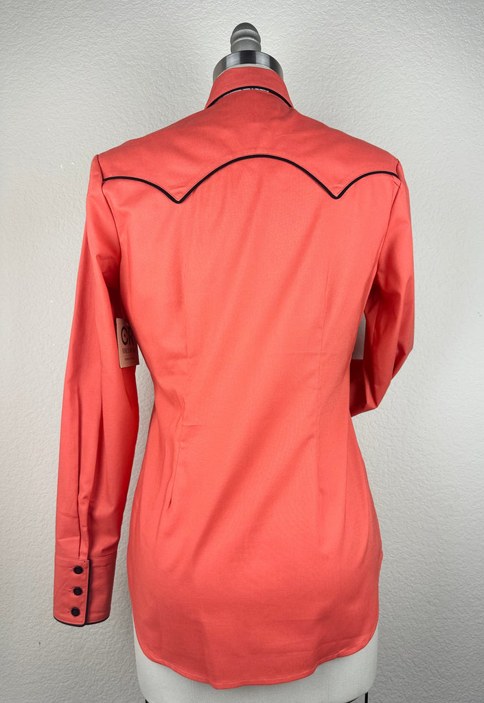 CR RanchWear Physical CR Western Pro Persimmon Orange Premium Cotton with Hacienda Cactus Contrast- FINAL SALE