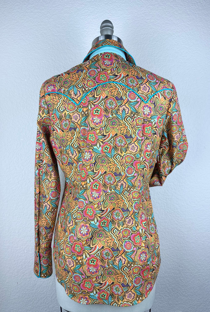 CR RanchWear Physical CR Western Pro Tropical Floral with Aqua Contrast- FINAL SALE
