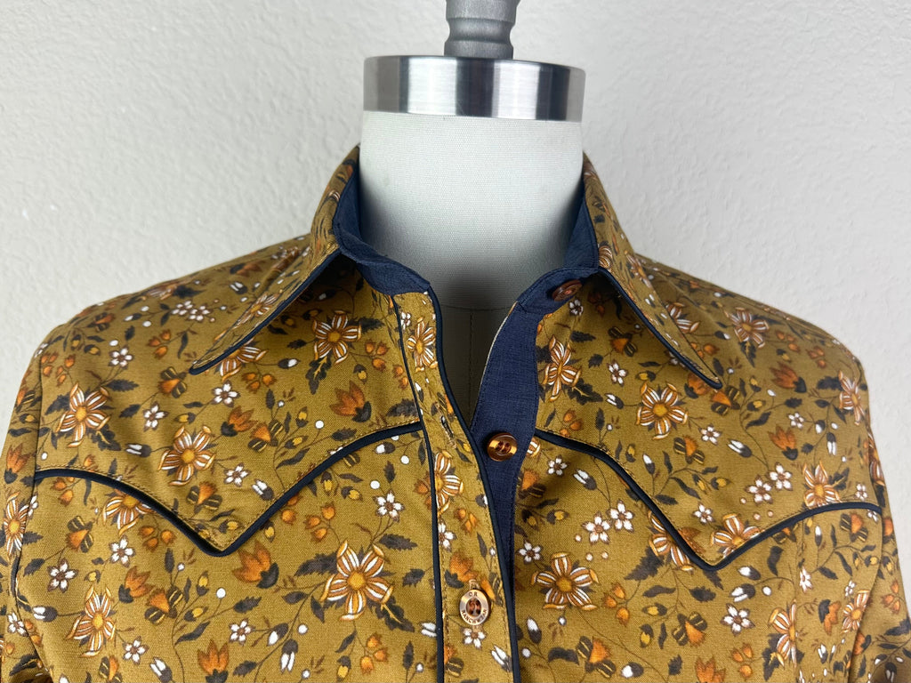 CR RanchWear Physical CR Western Pro Whiskey Floral with Navy Contrast - FINAL SALE