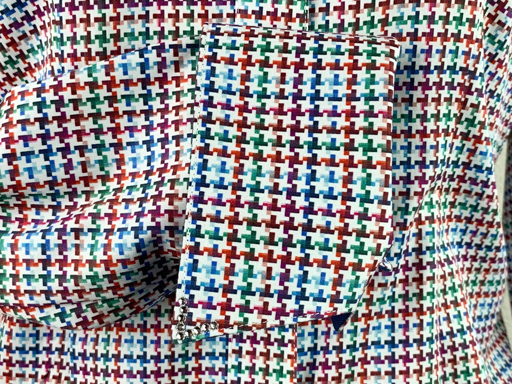 CR RanchWear Apparel & Accessories CR Classic Colorful Houndstooth Stretch Cotton Sateen