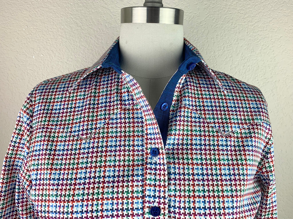 CR RanchWear Apparel & Accessories CR Classic Colorful Houndstooth Stretch Cotton Sateen