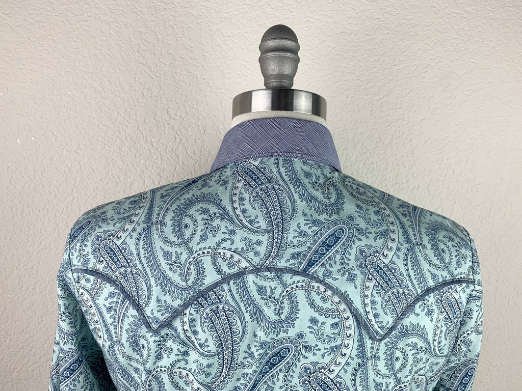 CR RanchWear CR Western Pro Misty and Navy Blue Paisley