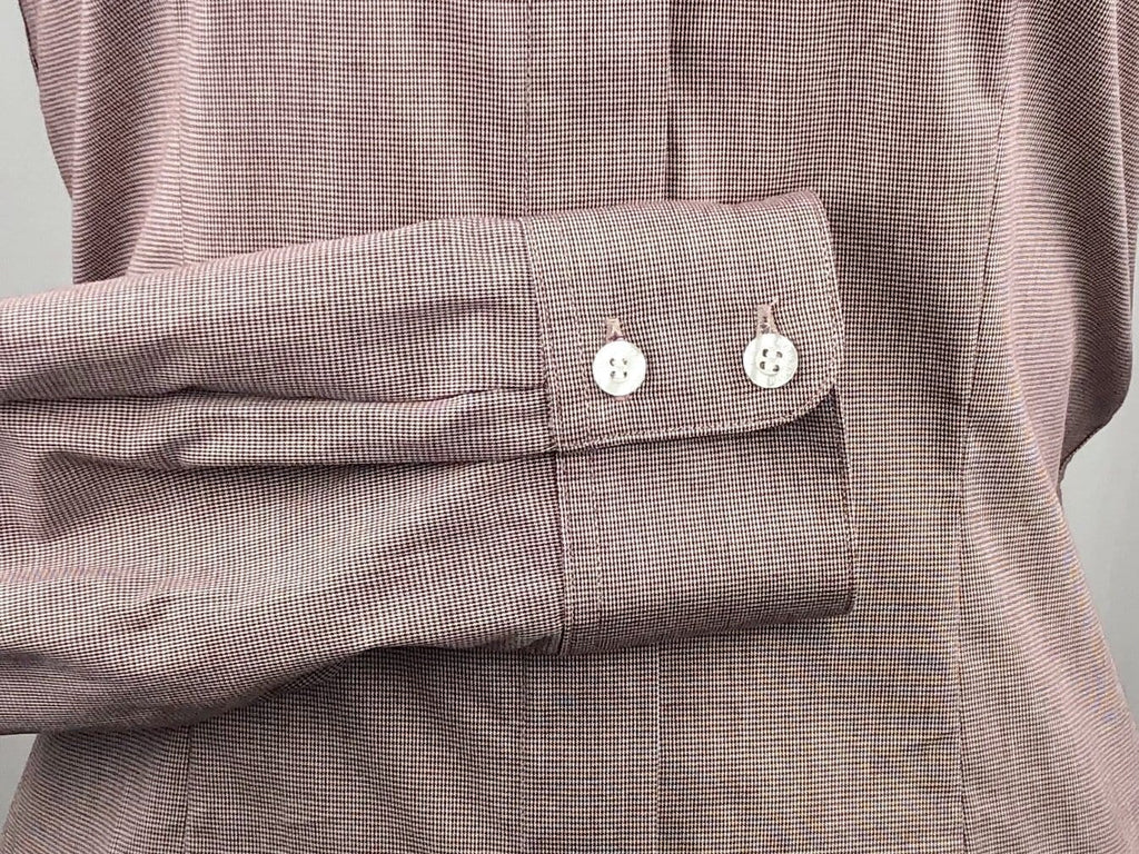 CR RanchWear Physical CR English Maroon Fine Houndstooth Italian Cotton