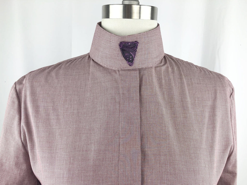 CR RanchWear Physical CR English Maroon Fine Houndstooth Italian Cotton