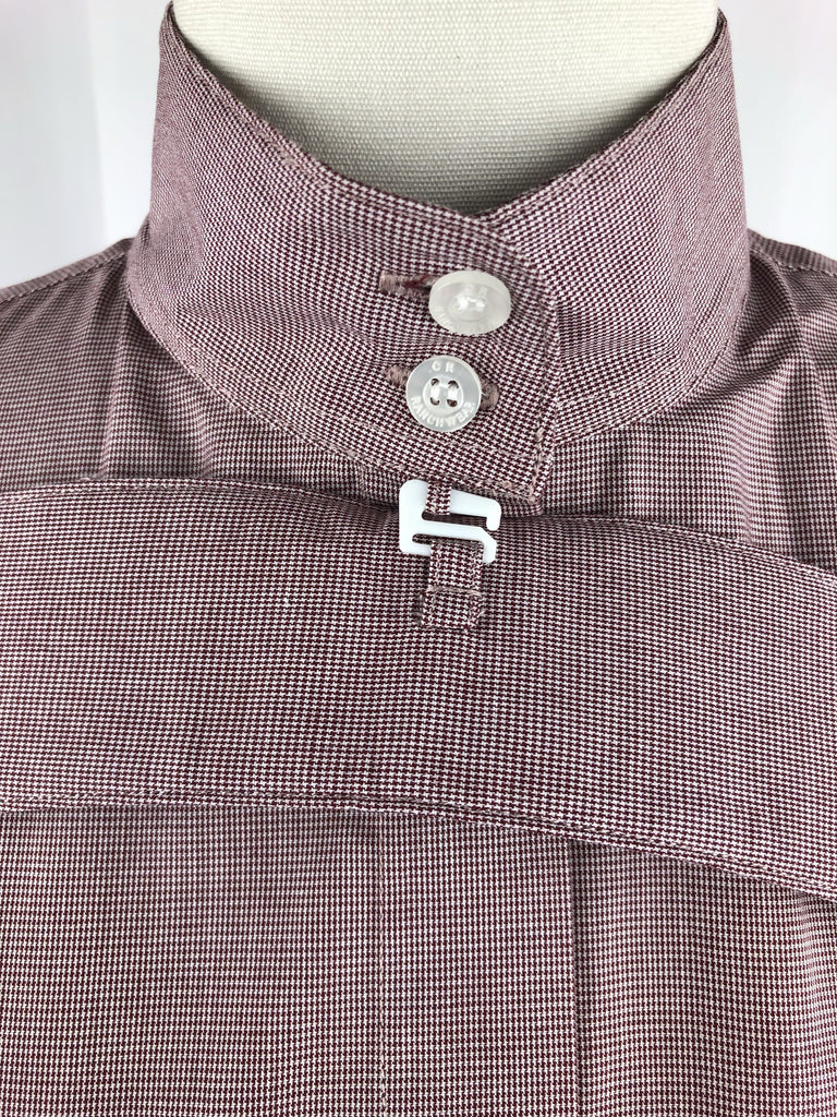 CR RanchWear Physical CR English Maroon Fine Houndstooth Italian Cotton