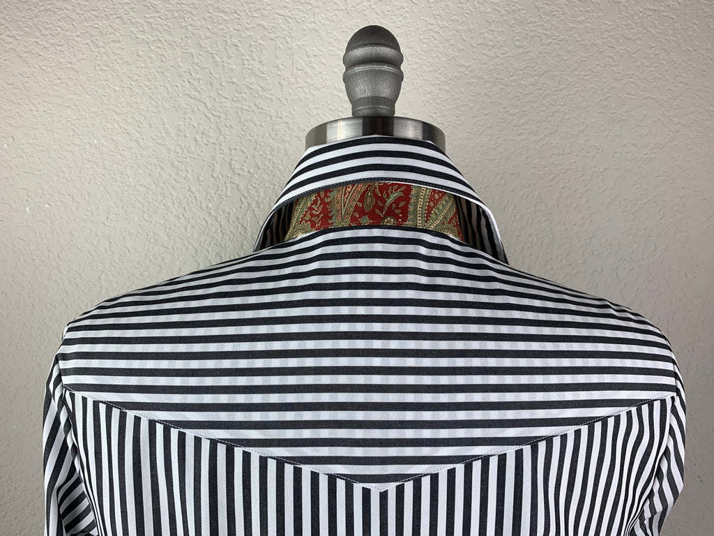 CR RanchWear Physical CR Tradition Black and White Bengal Stripe Italian Cotton