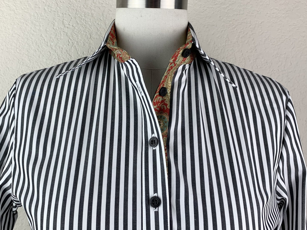 CR RanchWear Physical CR Tradition Black and White Bengal Stripe Italian Cotton