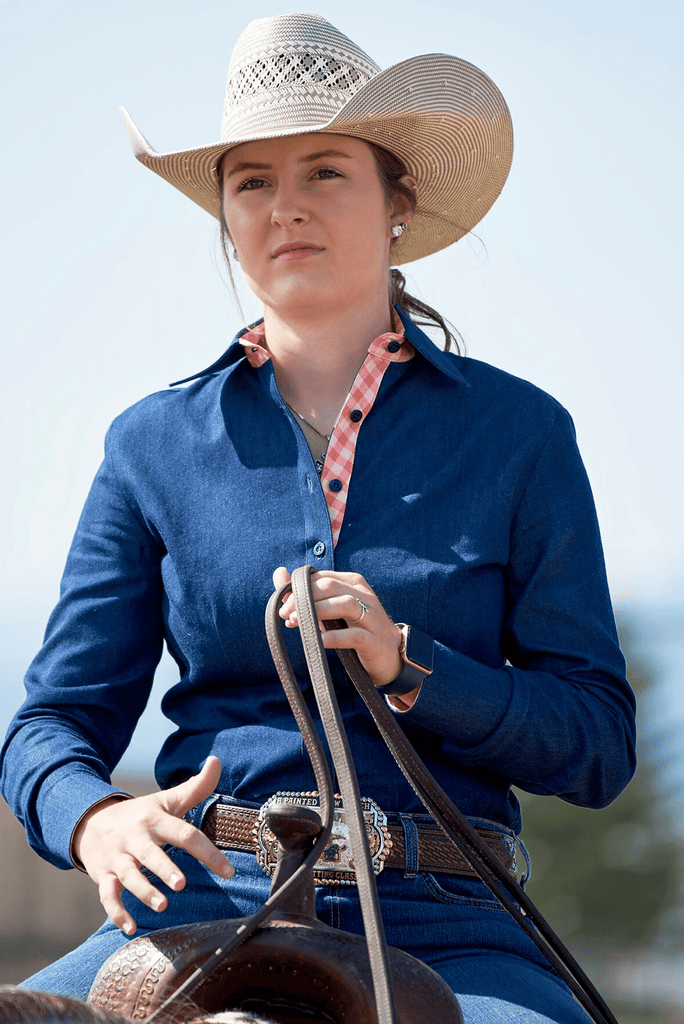 CR RanchWear Physical CR Tradition Dark Denim with Peach Gingham