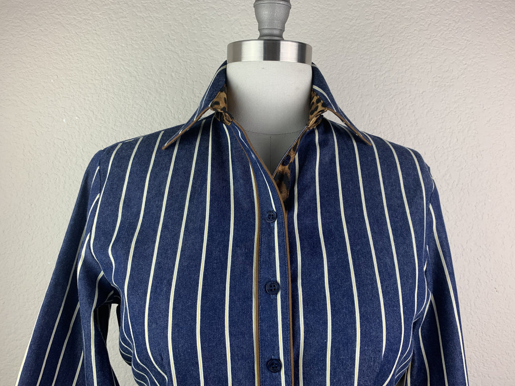 CR RanchWear Physical CR Tradition Denim Pinstripe with Leopard