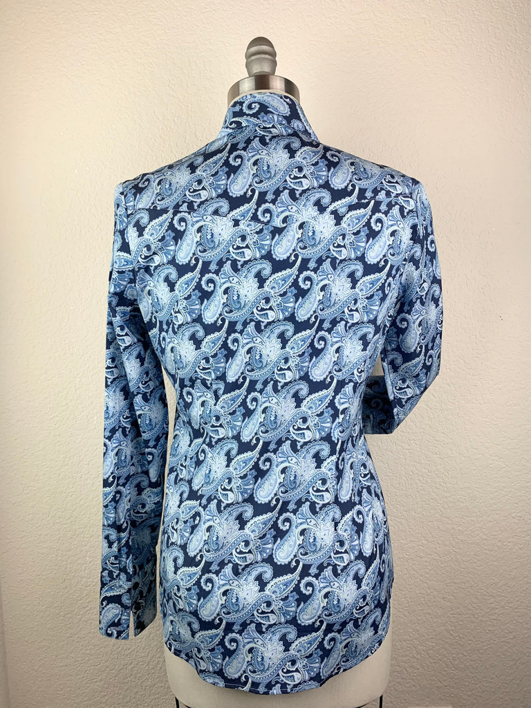 CR RanchWear Physical CR Tradition Navy and Blue Paisley Italian Cotton