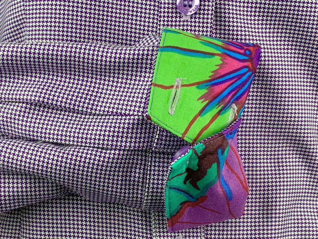 CR RanchWear Physical CR Tradition Purple Houndstooth Italian Cotton