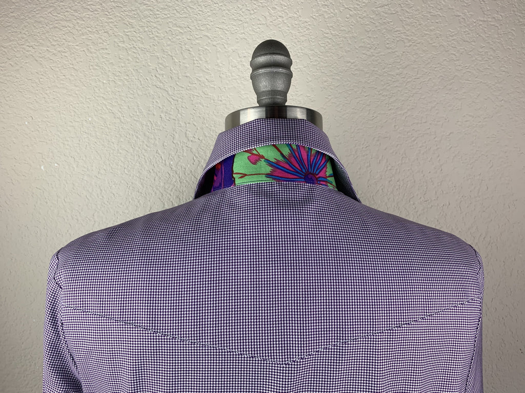 CR RanchWear Physical CR Tradition Purple Houndstooth Italian Cotton